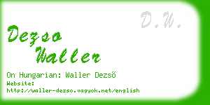 dezso waller business card